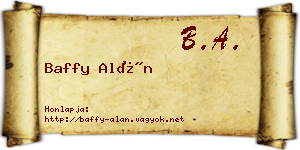 Baffy Alán névjegykártya